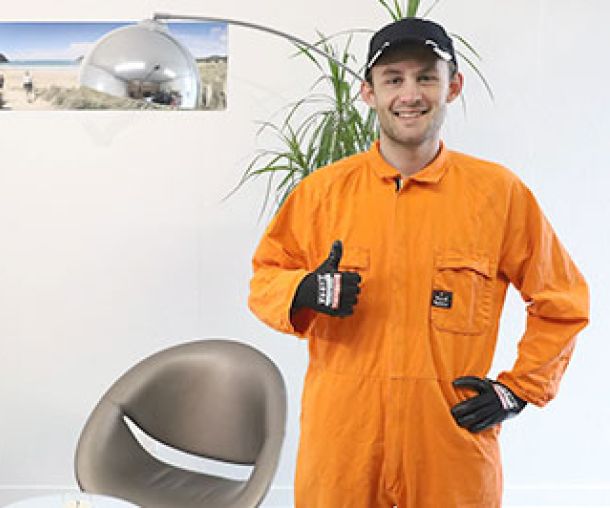 Installer completes wall insulation project