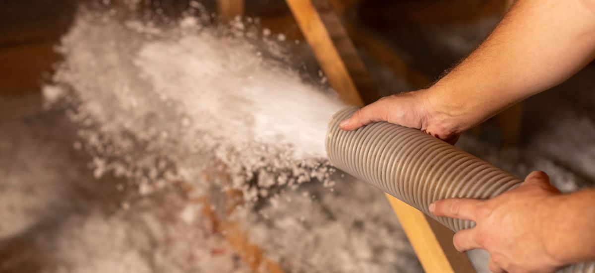 Ceiling insulation in a home